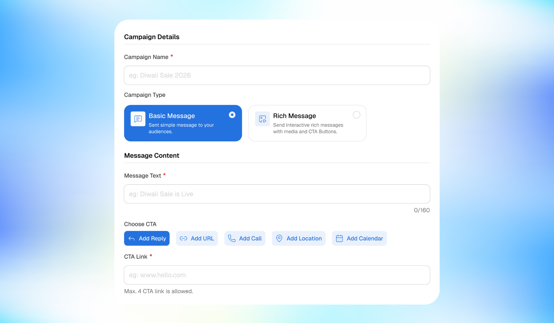 Create RCS Campaign on WhatsRCS Platform