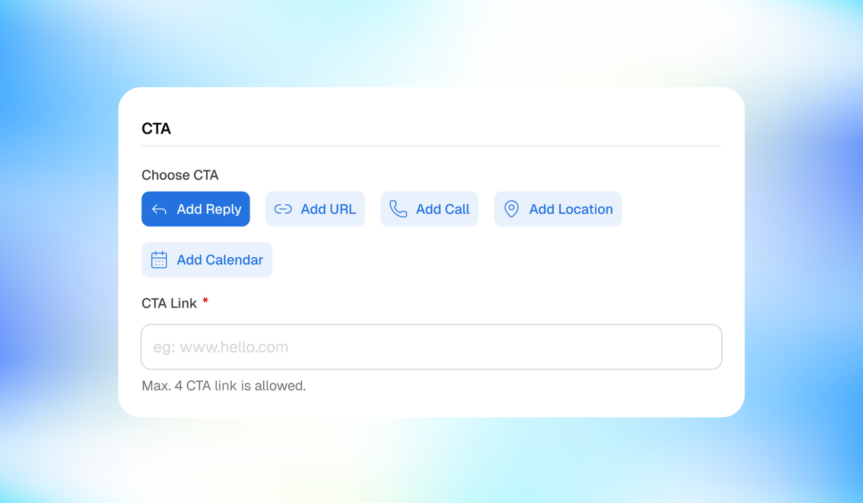 Add Call to Action Button to RCS Message